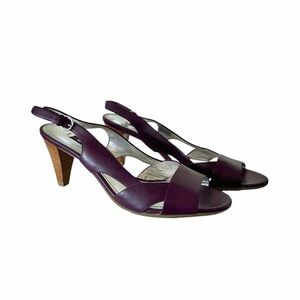 ECCO Purple Leather Slingback Sandals - Size 37 EU